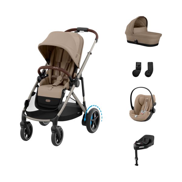 Cybex E-Gazelle S 4-in-1 Kinderwagen Set M - Almond Beige Cybex E-Gazelle S 4-in-1 Kinderwagen Set M - Almond Beige
