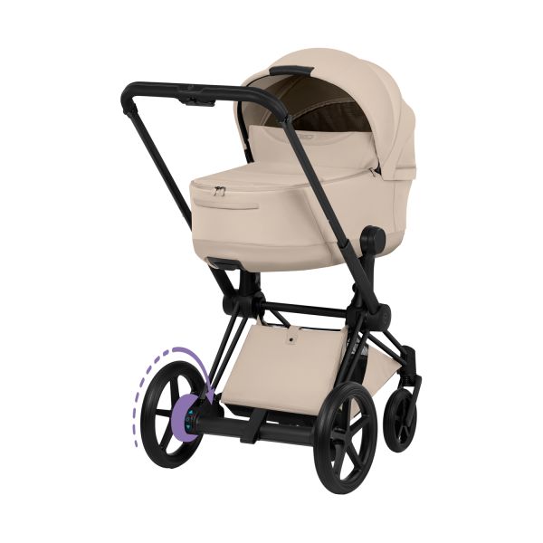 Cybex E-Priam 5 Style 2-in-1 Kinderwagen Matt Black - Cozy Beige