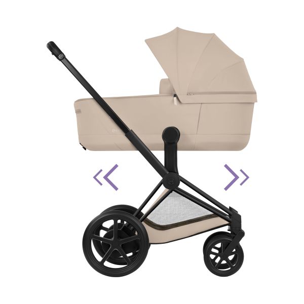 Cybex E-Priam 5 Comfort 2-in-1 Kinderwagen Matt Black - Cozy Beige