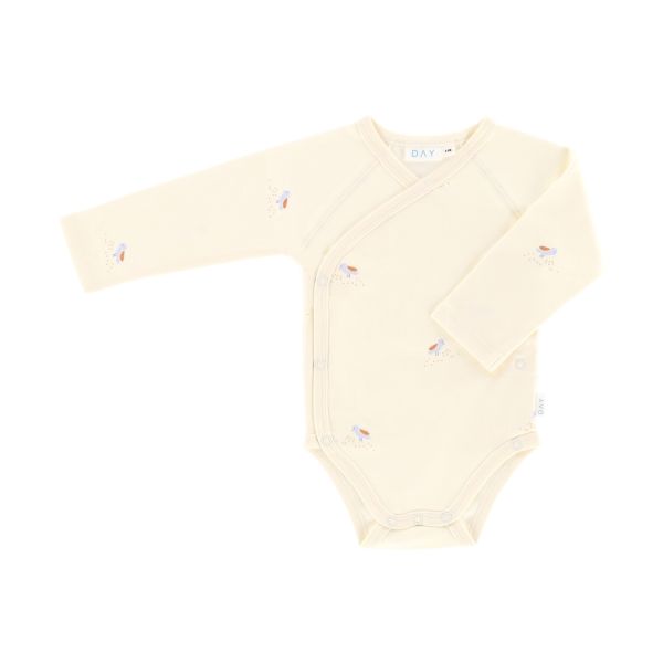 DAY Overslagromper Lange Mouw - Cream - Mt. 62/68 DAY Overslagromper Lange Mouw - Cream - Mt. 62/68