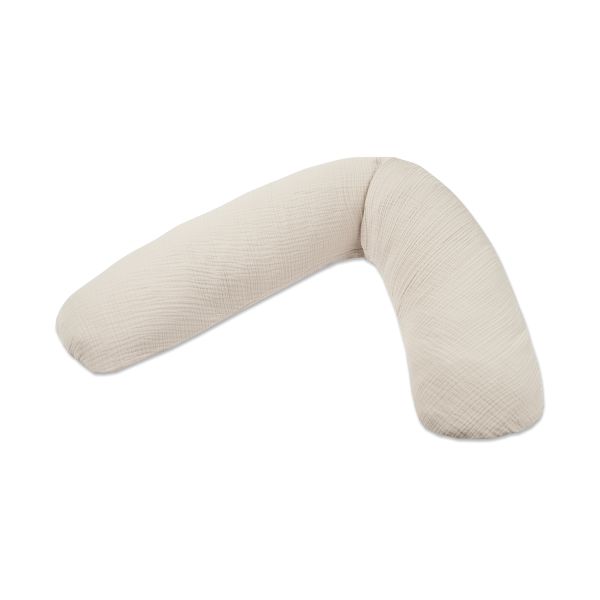 Theraline Voedingskussen Dodo Met Hoes - Muslin - Sandy Beige - 170 x 34 cm Theraline Voedingskussen Dodo Met Hoes - Muslin - Sandy Beige - 170 x 34 cm