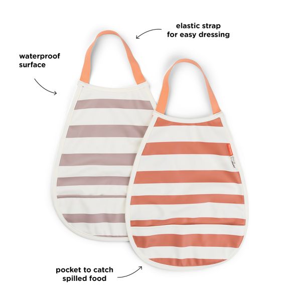 Done By Deer Slab Pull-Over Stripes Papaya/Powder 2-Pack Done By Deer Slab Pull-Over Stripes Papaya/Powder 2-Pack