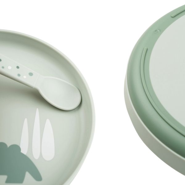 Done By Deer Bord - Croco - Rond - Silicone - Green