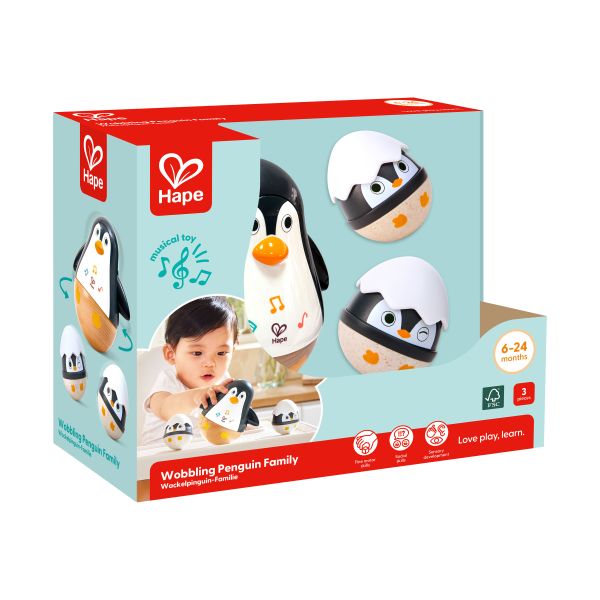 Hape Babyspeelgoed - Wobbling Penguin Family Hape Babyspeelgoed - Wobbling Penguin Family