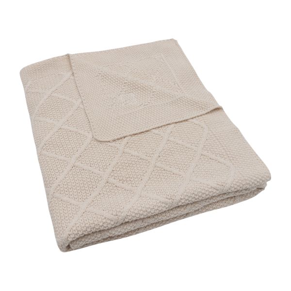 Jollein Check Knit Wiegdeken - 75 x 100 cm - Oatmeal Jollein Check Knit Wiegdeken - 75 x 100 cm - Oatmeal