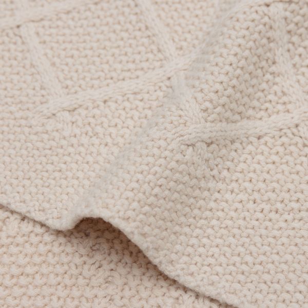 Jollein Check Knit Wiegdeken - 75 x 100 cm - Oatmeal Jollein Check Knit Wiegdeken - 75 x 100 cm - Oatmeal