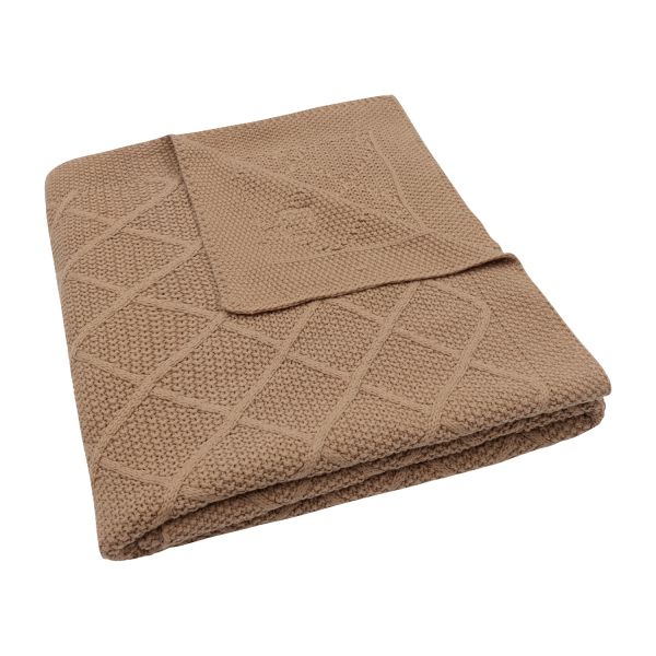 Jollein Check Knit Ledikantdeken - 100 x 150 cm - Biscuit Jollein Check Knit Ledikantdeken - 100 x 150 cm - Biscuit