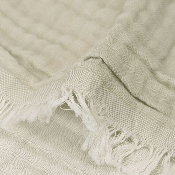 Jollein Ledikantdeken Fringe Olive Green / Ivory GOTS 120 x 120 cm Jollein Ledikantdeken Fringe Olive Green / Ivory GOTS 120 x 120 cm