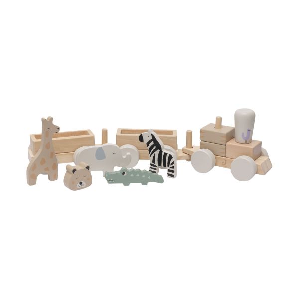 Jollein Jungle Jambo Speelgoedtrein - Hout Jollein Jungle Jambo Speelgoedtrein - Hout