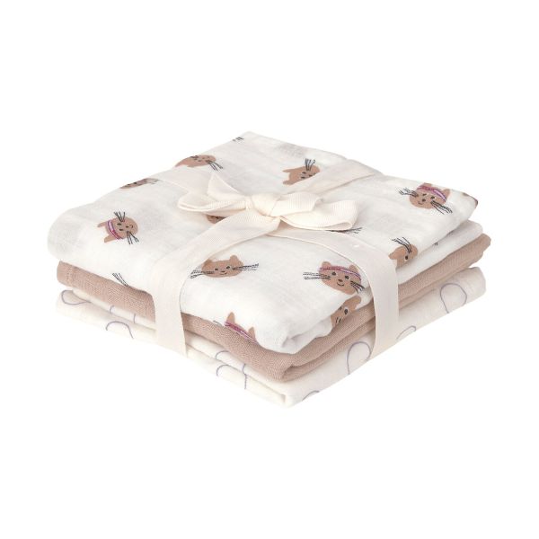 Lässig Swaddle & Burp Multidoek M GOTS Tiny Team Cat – 3 pcs 60 x 60 cm Lässig Swaddle & Burp Multidoek M GOTS Tiny Team Cat – 3 pcs 60 x 60 cm