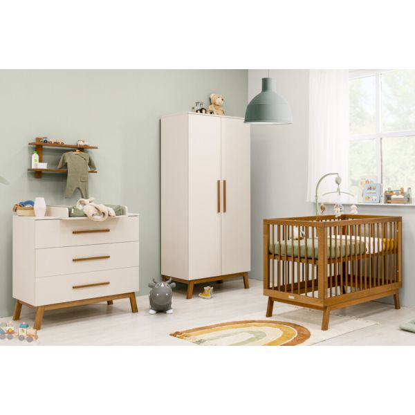 Bopita Ledikant 70 x 140 - Commode - 2-Deurskast - Kaleo - Dune /Rose Wood