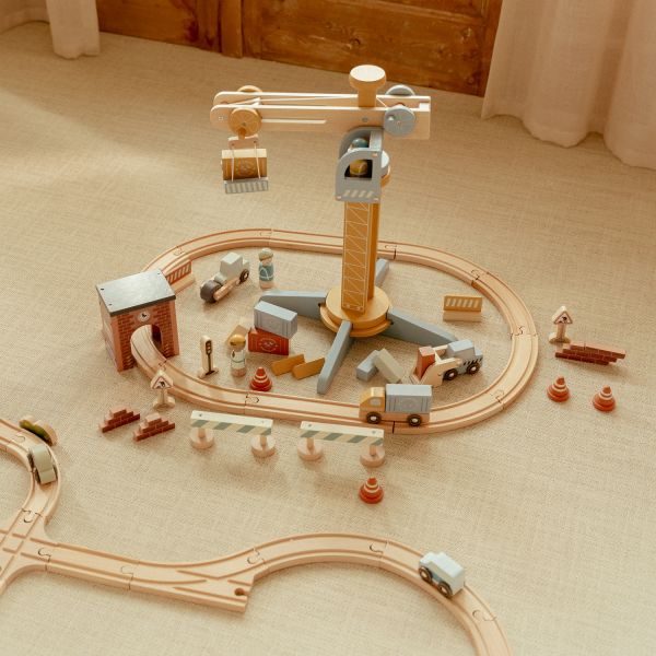 Little Dutch Kraan Set Met Treinbaan Little Dutch Kraan Set Met Treinbaan