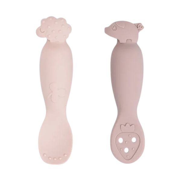 Done By Deer Tiny Farm Oefen Lepel Set - Powder Done By Deer Tiny Farm Oefen Lepel Set - Powder
