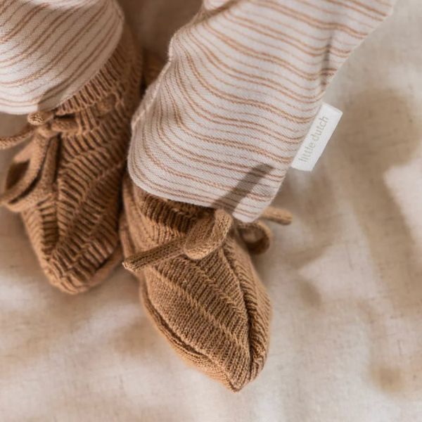 Little Dutch Safari Friends Gebreide Slofjes - Maat 44/56 - Soft Tan  