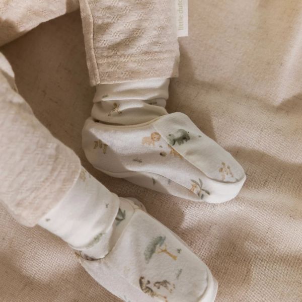 Little Dutch Safari Friends Slofjes - Maat 44/56 - Creme Little Dutch Safari Friends Slofjes - Maat 44/56 - Creme