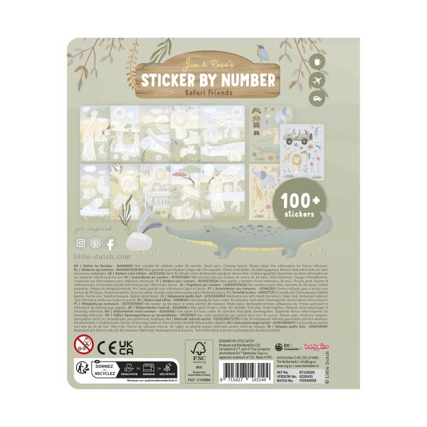 Little Dutch Safari Friends Sticker Op Nummer - Jim