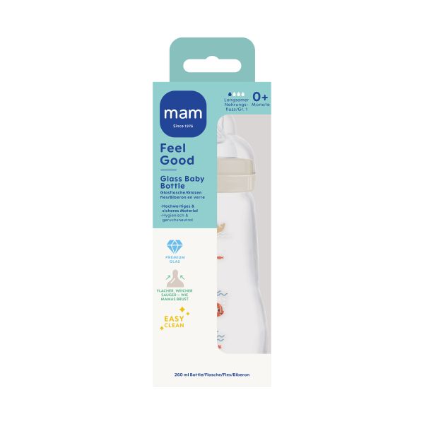 MAM Feel Good Babyfles - 260 ml - Glas - Uni 