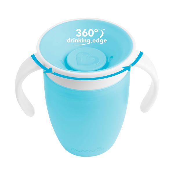 Munchkin Miracle 360° Trainer Cup Blauw 6mnd+ 207ml Munchkin Miracle 360° Trainer Cup Blauw 6mnd+ 207ml