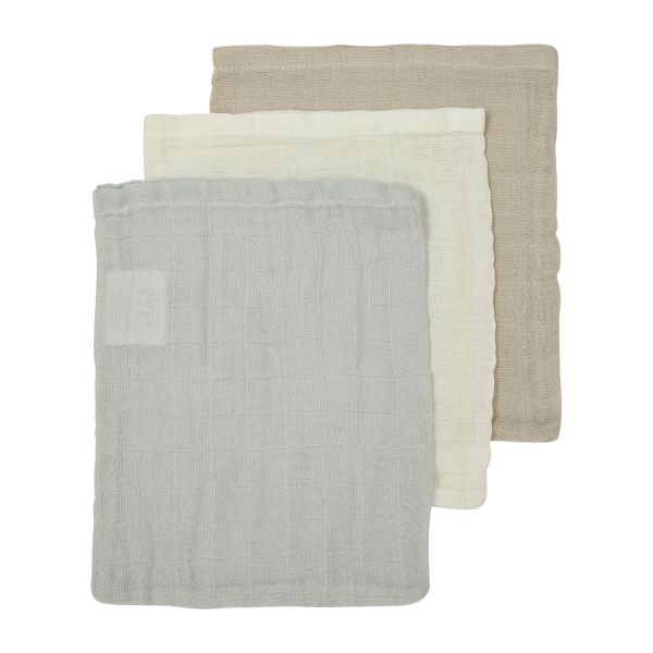 Meyco Uni Washand - tetra Pre-Washed - 3-Pack - Offwhite/Light Grey/Sand Meyco Uni Washand - tetra Pre-Washed - 3-Pack - Offwhite/Light Grey/Sand