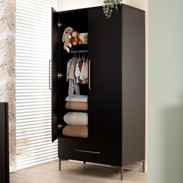 TWF Ledikant 60 x 120 - Commode 3 Laden - Hanglegkast 2 Deuren 1 Lade Modena Metaal
