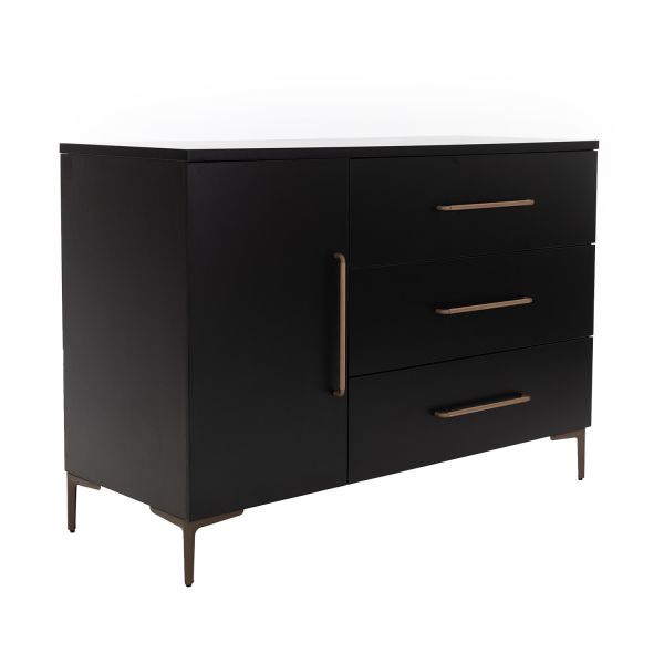 TWF Ledikant 60 x 120 - Commode XL 3 Laden 1 Deur Modena Metaal TWF Ledikant 60 x 120 - Commode XL 3 Laden 1 Deur Modena Metaal