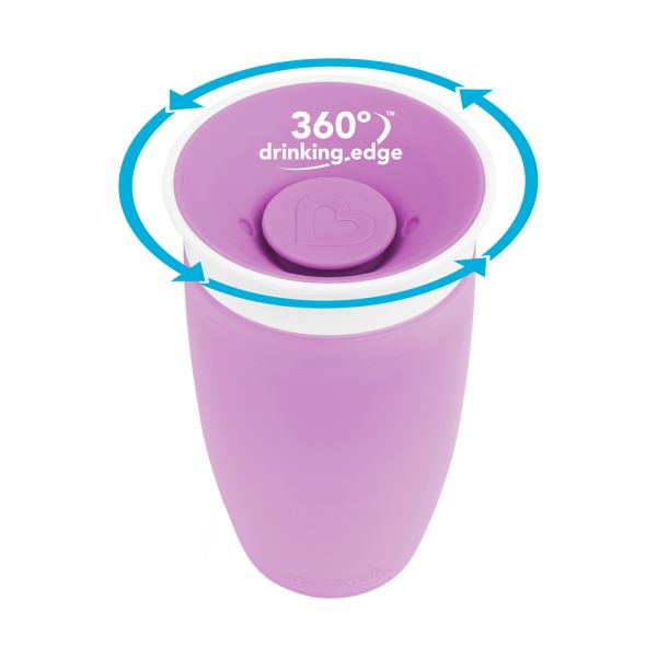Munchkin Miracle 360 Sippy Beker - 12mnd+ - 296ml - Purple Munchkin Miracle 360 Sippy Beker - 12mnd+ - 296ml - Purple