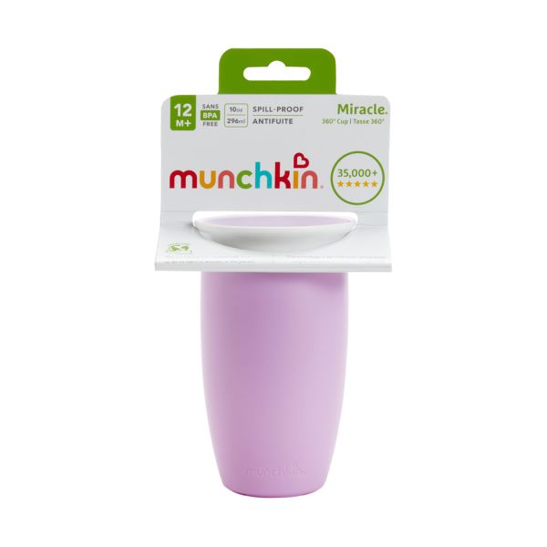 Munchkin Miracle 360 Sippy Beker - 12mnd+ - 296ml - Purple Munchkin Miracle 360 Sippy Beker - 12mnd+ - 296ml - Purple