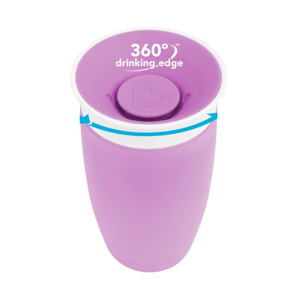 Munchkin Miracle 360 Sippy Beker - 12mnd+ - 296ml - Purple Munchkin Miracle 360 Sippy Beker - 12mnd+ - 296ml - Purple