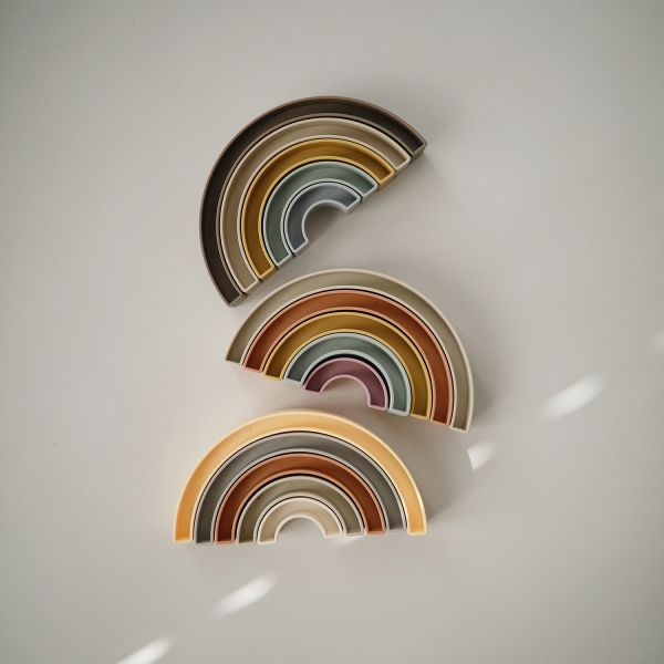 Mushie Stacker Toy Rainbow Hillside