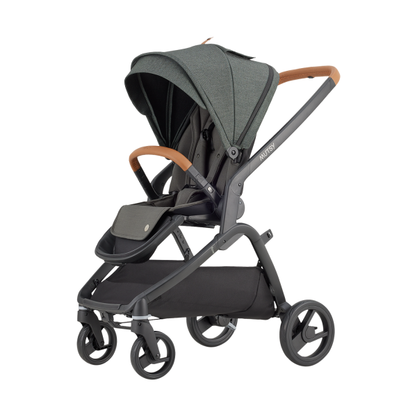 Mutsy Wandelwagen Flow Black Frame - Cognac Grip - Urban Green
