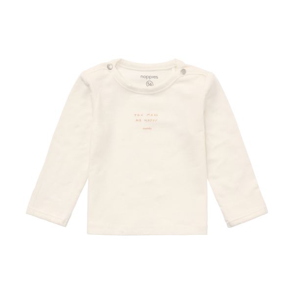Noppies Neisse Shirt Met Lange Mouwen - Maat 50 - Egret Noppies Neisse Shirt Met Lange Mouwen - Maat 50 - Egret