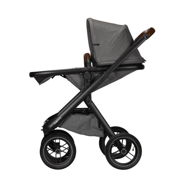 Dubatti One E5 2-in-1 Kinderwagen Black/Dark Brown - Grey