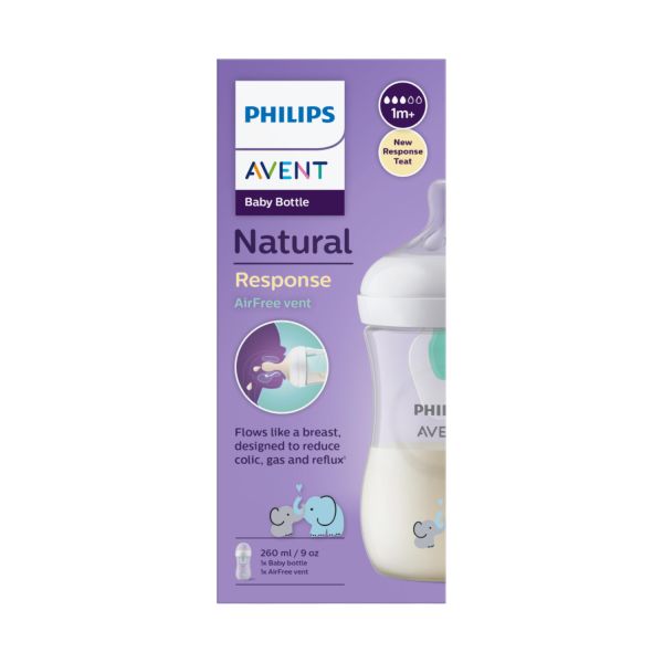 Philips Avent Fles Natural Response AirFree Olifant 260ml Philips Avent Fles Natural Response AirFree Olifant 260ml