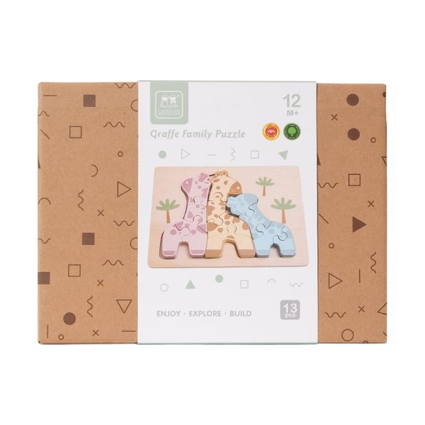 Phoohi Houten Puzzel  Giraffe - 12 Stukjes