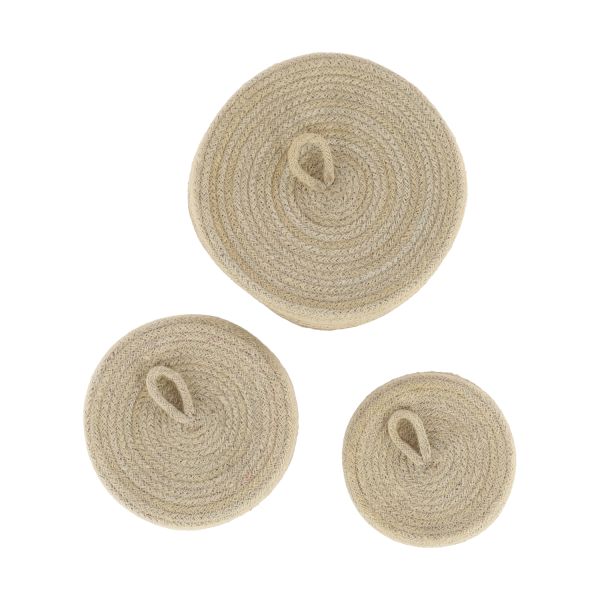 Puck Manden Set van 3 Natural Puck Manden Set van 3 Natural