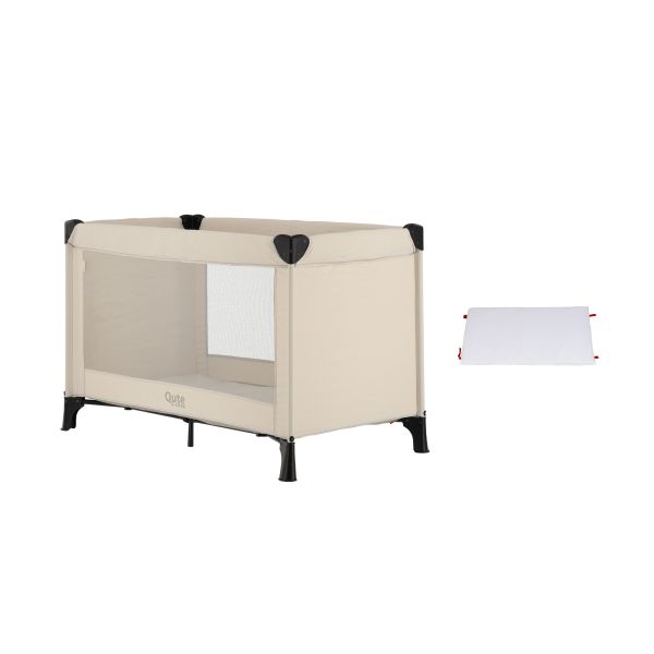Qute Q-Sleep Campingbed Easyfold + Q-Matti Matras incl. Hoes - Ivory Qute Q-Sleep Campingbed Easyfold + Q-Matti Matras incl. Hoes - Ivory