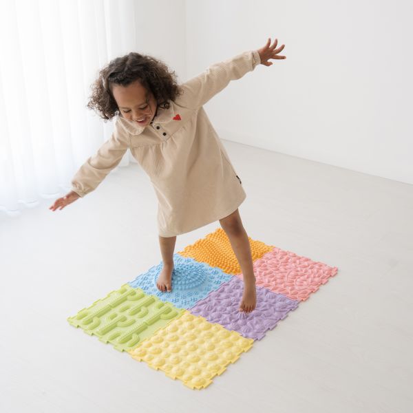 Sense2Play Sensory Path Textuurtegels - 6 Stuks - Pastel