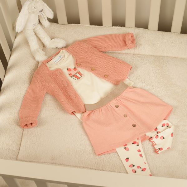 Babylook T-Shirt fraises manches courtes - Taille 68 - Buttercream Babylook T-Shirt fraises manches courtes - Taille 68 - Buttercream