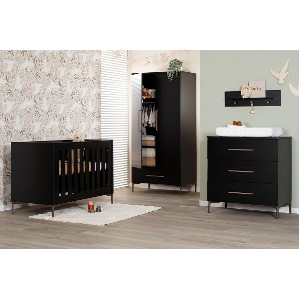 TWF Meegroeibed - Commode 3 Laden - Hanglegkast 2 Deuren 1 Lade Modena Metaal
