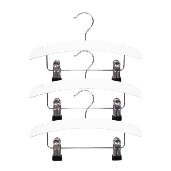 TWF Kledinghanger Hout Met Clips Wit (3 stuks) TWF Kledinghanger Hout Met Clips Wit (3 stuks)