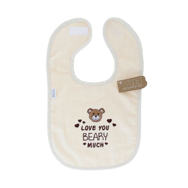 VIB Love You BEARY Much Slabbetje - One Size - Beige VIB Love You BEARY Much Slabbetje - One Size - Beige