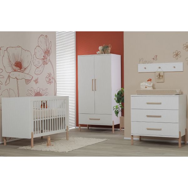 TWF Ledikant 60 x 120 - Commode 3 Laden - Hanglegkast 2 Deuren 1 Laden Curve TWF Ledikant 60 x 120 - Commode 3 Laden - Hanglegkast 2 Deuren 1 Laden Curve