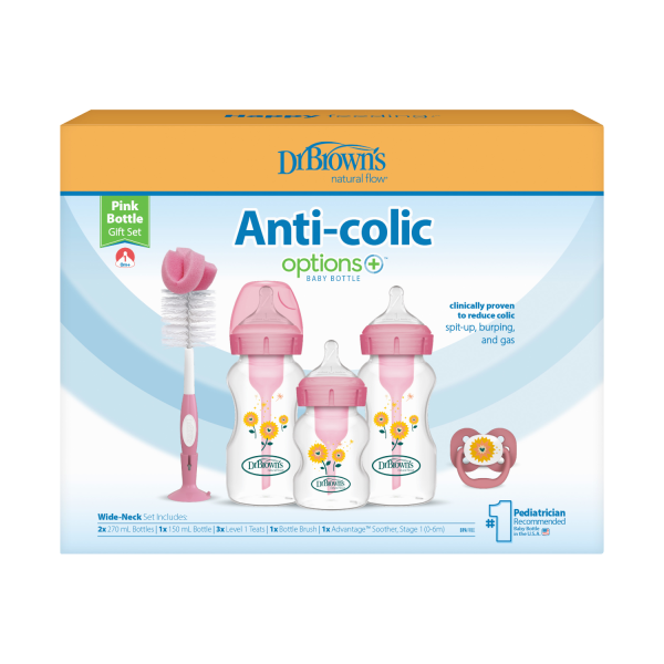 Dr. Brown’s Giftset Brede Hals Options+ Roze