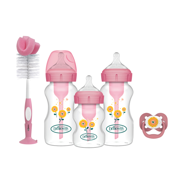 Dr. Brown’s Giftset Brede Hals Options+ Roze