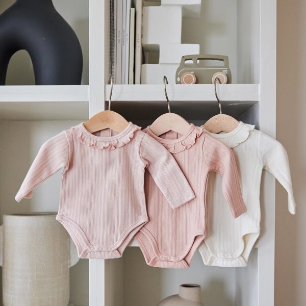 Dirkje Romper Lange Mouw Multi Colour Pink 3-Pack 50/56