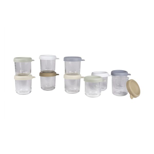 Beaba Glazen Bewaarpotjes – 10 Stuks – 250 ml – Natural Color Mix Beaba Glazen Bewaarpotjes – 10 Stuks – 250 ml – Natural Color Mix