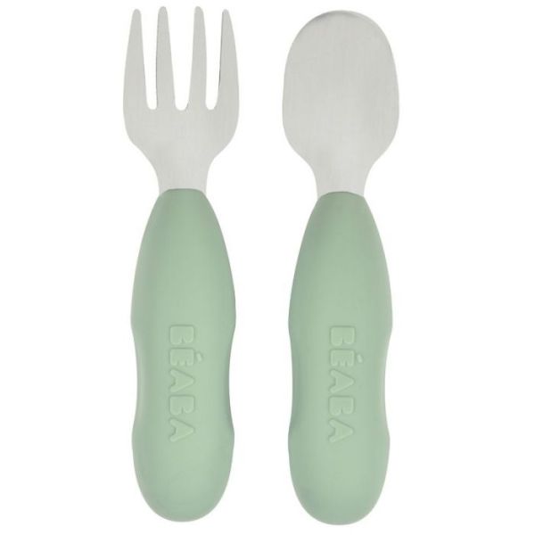 Beaba Bestekset Roestvrijstaal Sage Green 2-Pack Beaba Bestekset Roestvrijstaal Sage Green 2-Pack