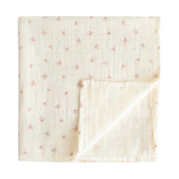 Mushie Swaddle - Bows - 120 x 120 cm Mushie Swaddle - Bows - 120 x 120 cm