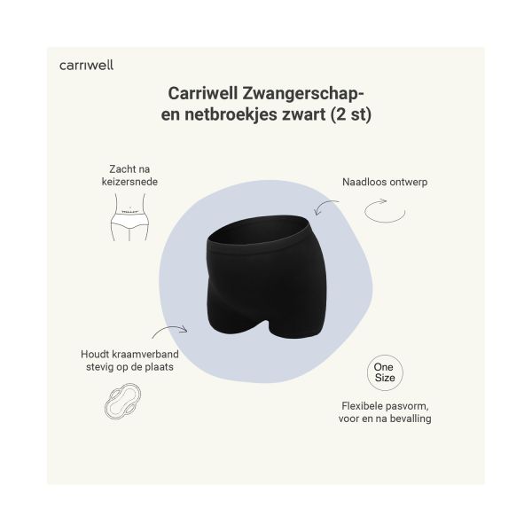 Carriwell Zwangerschaps Netbroekjes Zwart 2 Stuks Carriwell Zwangerschaps Netbroekjes Zwart 2 Stuks