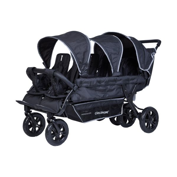 Childhome Sixseater Autobrake Meerlingwagen - Zwart Childhome Sixseater Autobrake Meerlingwagen - Zwart